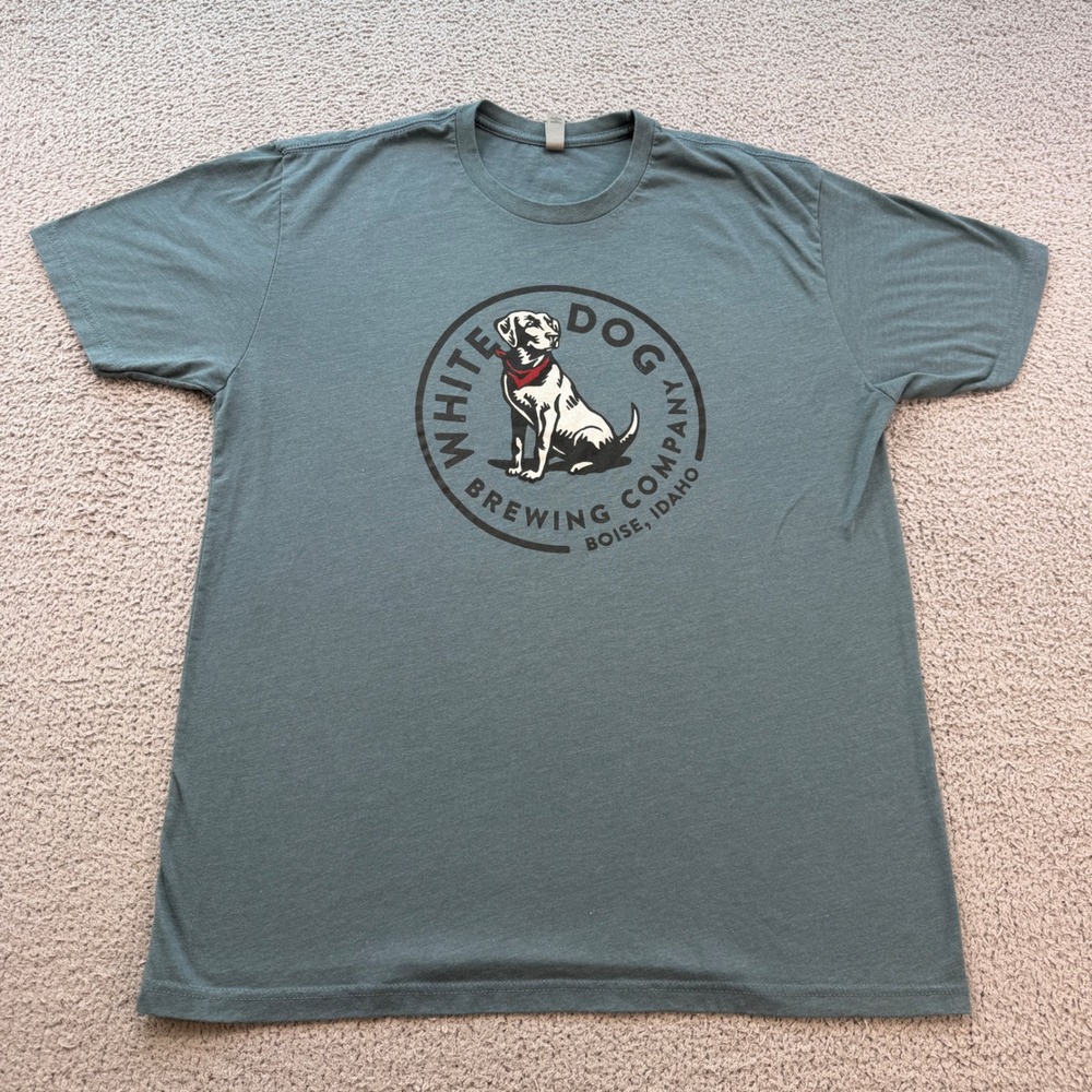 White Dog Brewing Company Boise Idaho Graphic T-Shirt Mens XL Slate Blue